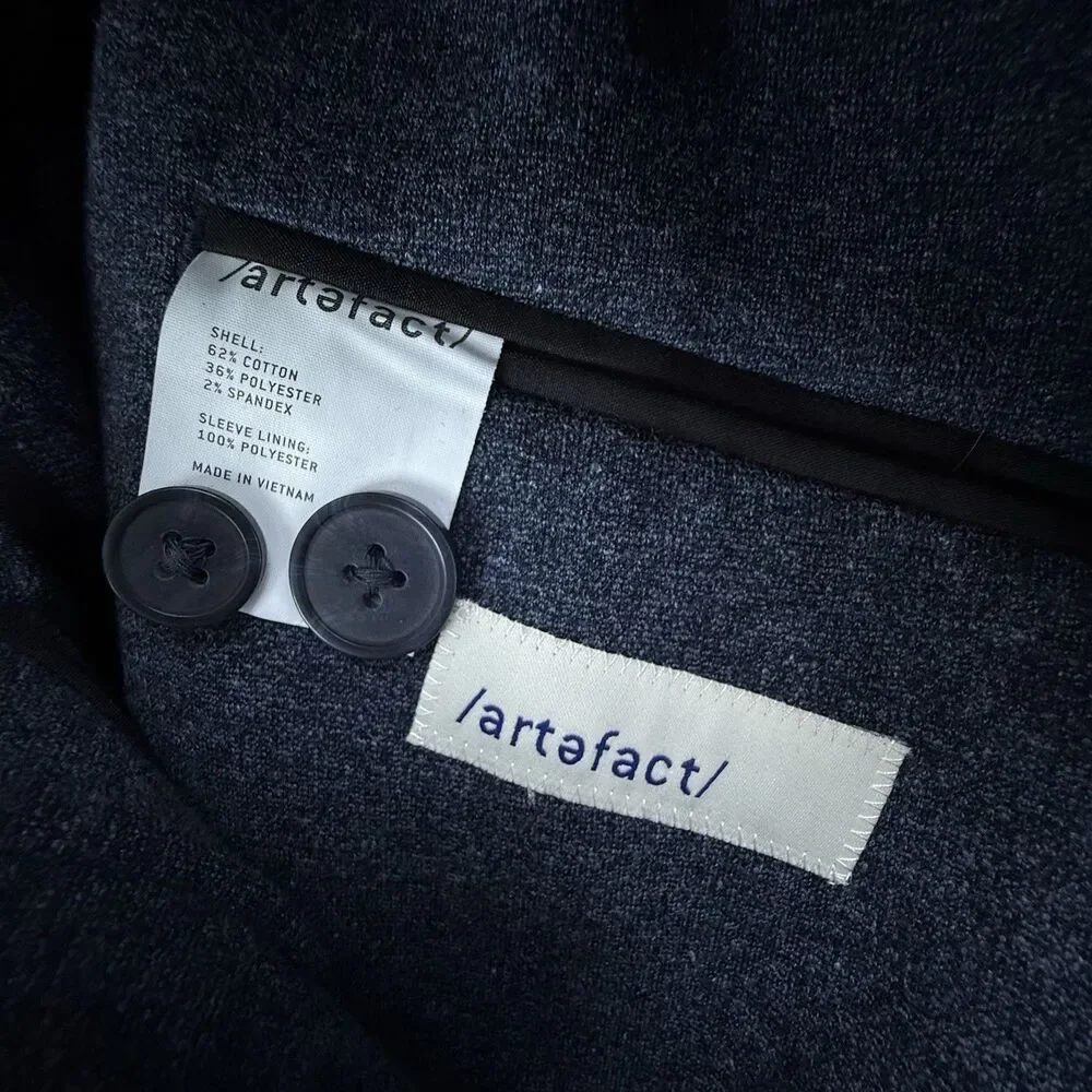 NEW Artefact Knit Blazer Heathered Blue Men Size Medium Jacket Academia Preppy